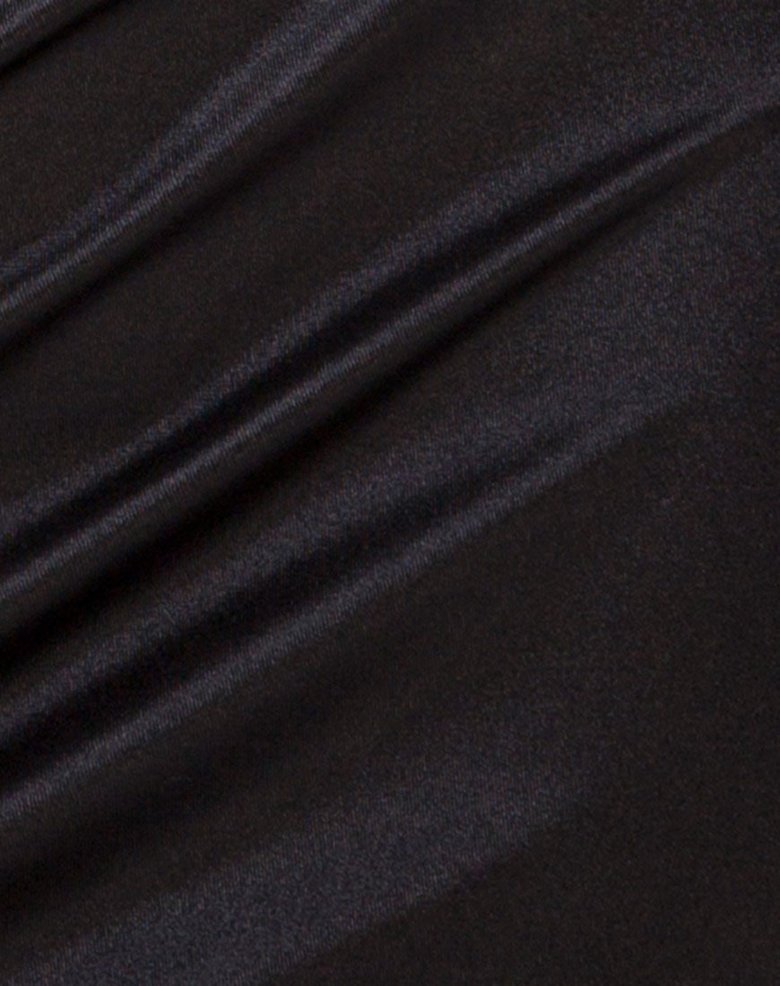 Image of Kozue Mini Dress in Satin Black