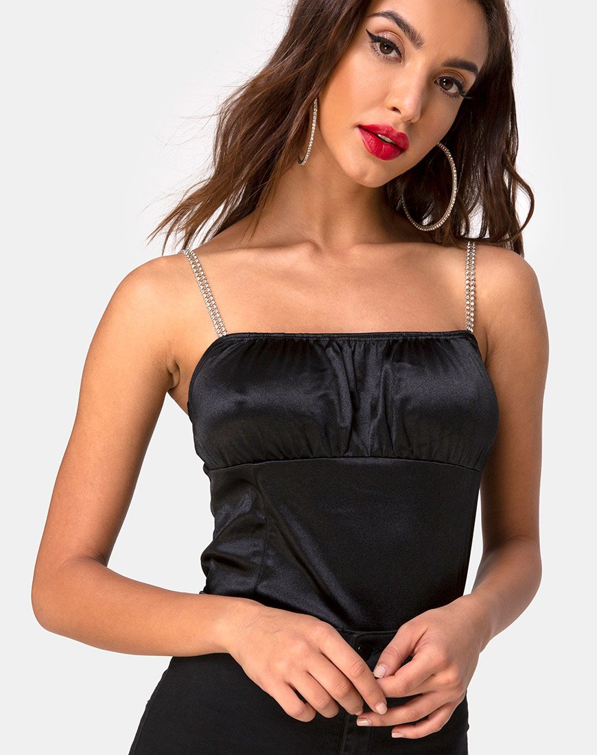 Image of Kulin Bodice in Black with Diamante