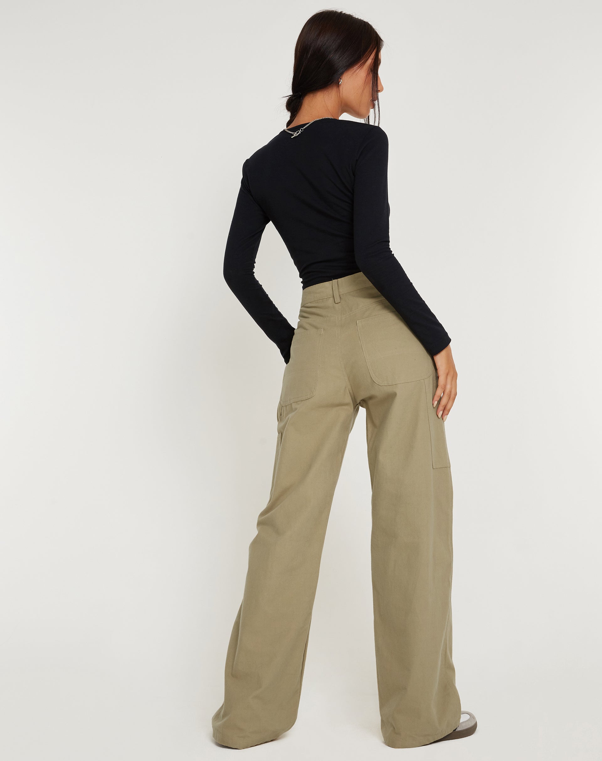 Stone wide shop leg trousers