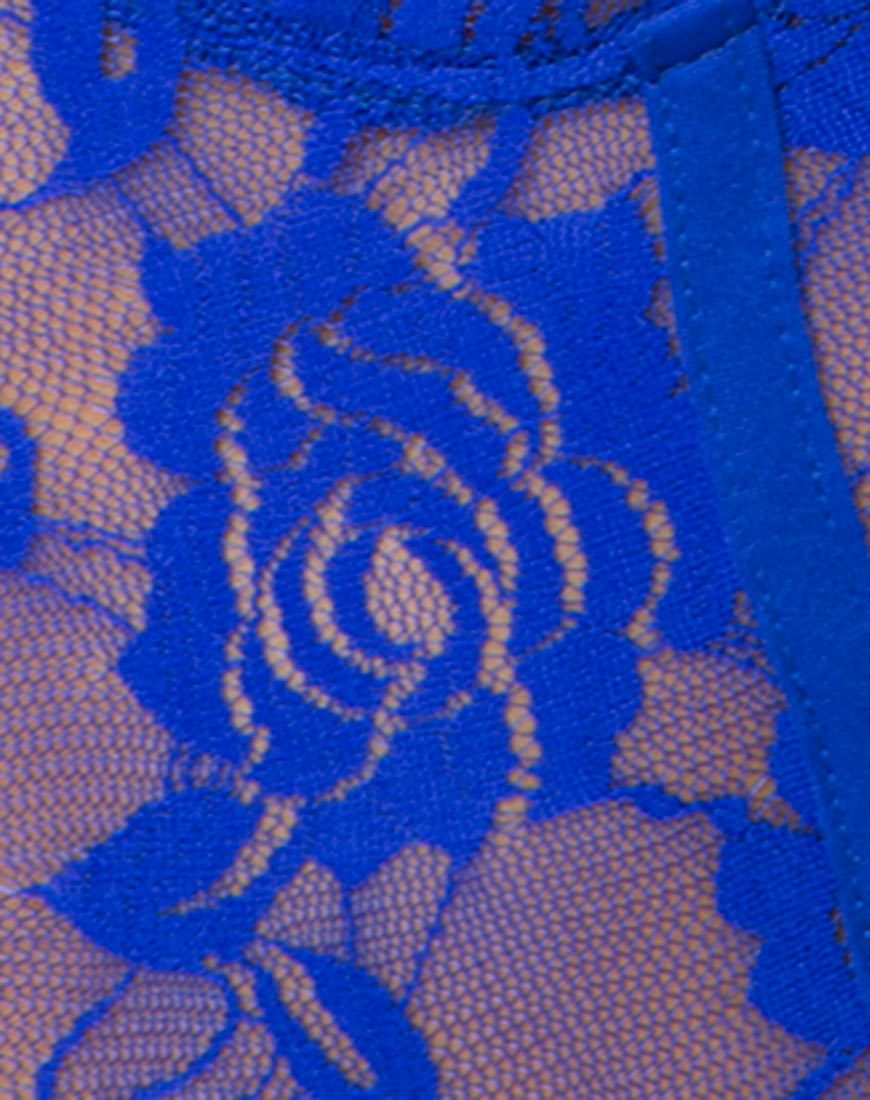 Image of Lacey Bodice in Rose Ribbon Lace Cobalt