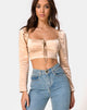 Image of Laman Crop Top in Satin Champagne