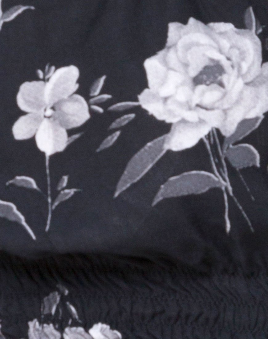 Image of Lancer Crop Top in Mono Flower Black