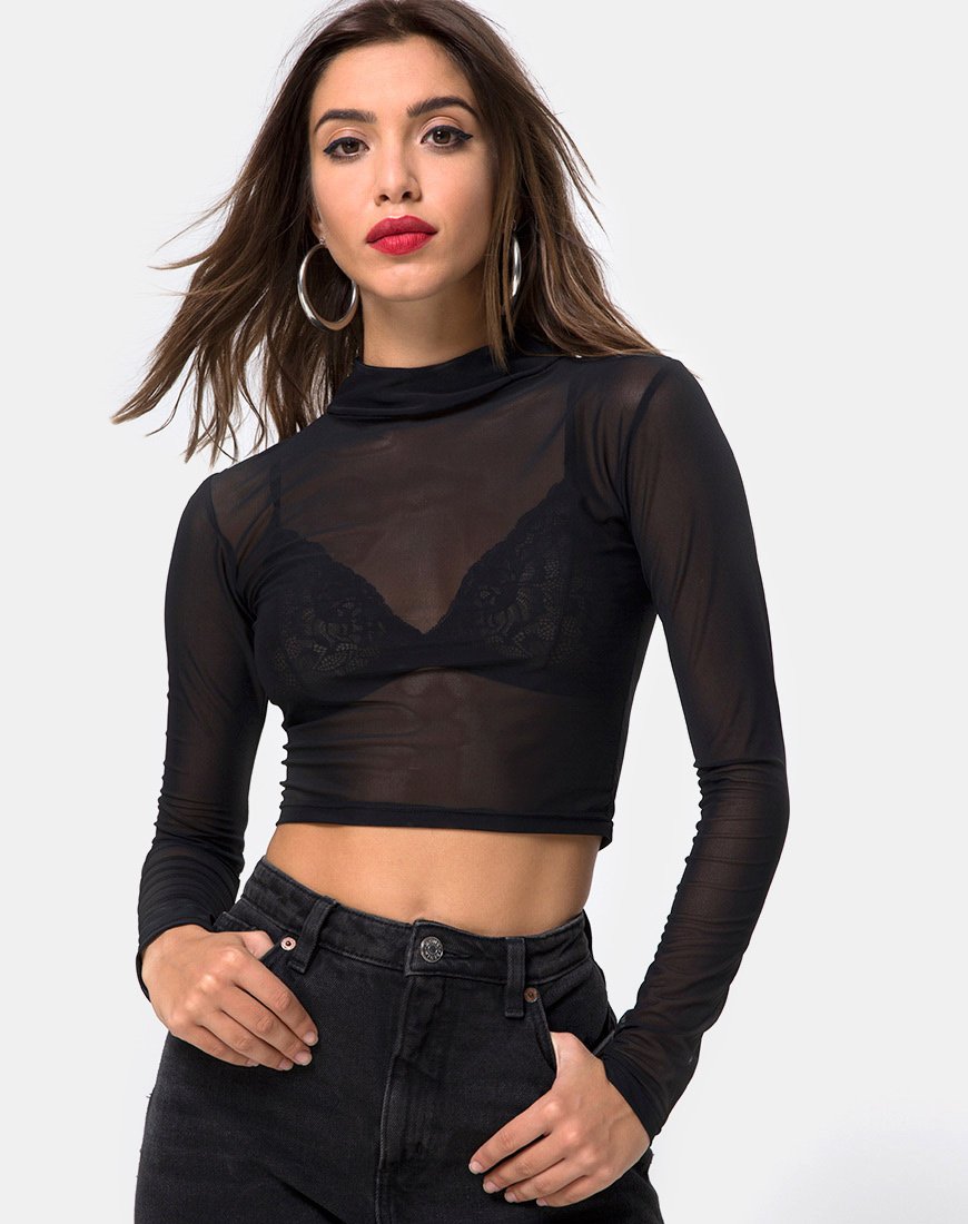 Rhala Crop Top in Black