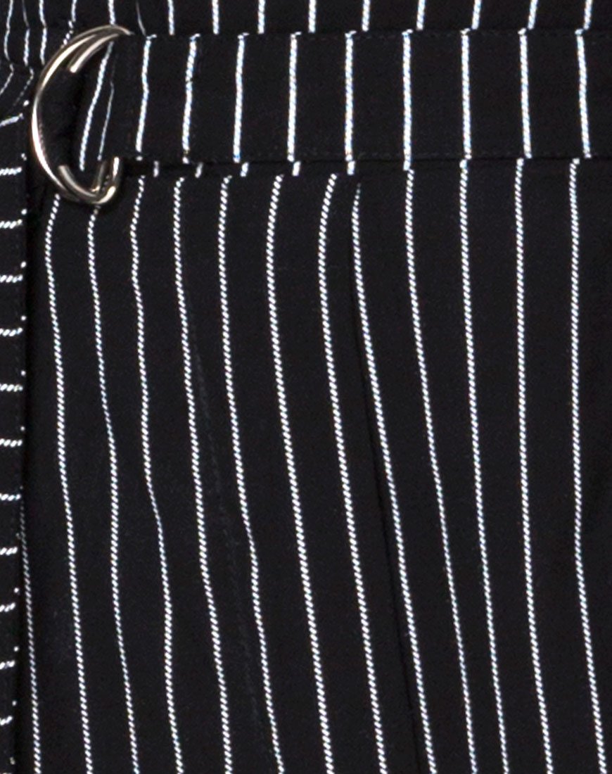 Image of Majustie Trouser in Pinstripe Black