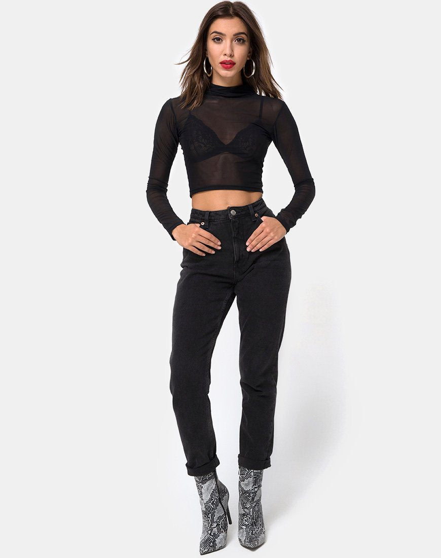 Image of Rhala Crop Top in Black