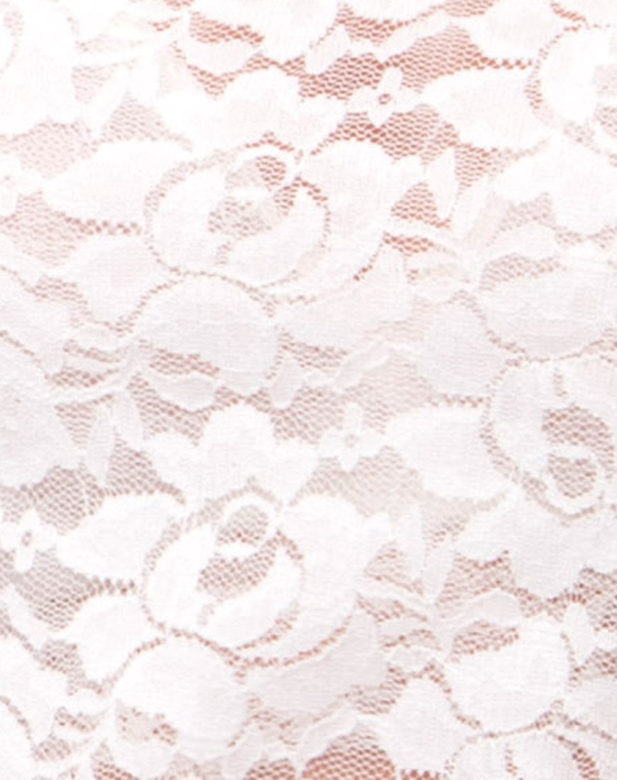 Image of Lara Crop Top in Rose Lace White
