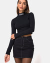 Image of Lara Crop in Black with Angel Embro