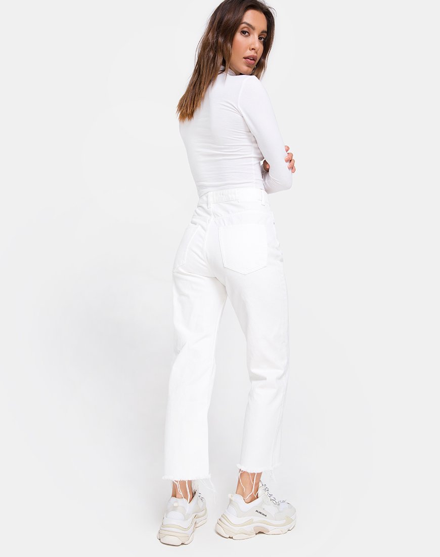 Image of Lara Crop in White with Angel Embro