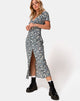 Image of Larin Midi Dress in Floral Field Navy