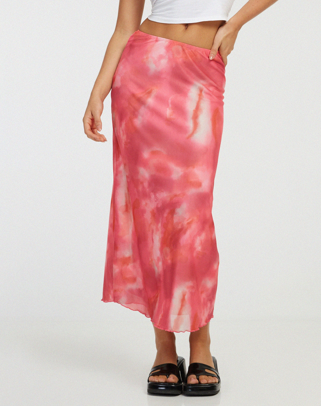 Lassie Maxi Skirt in Abstract Blurred Pink