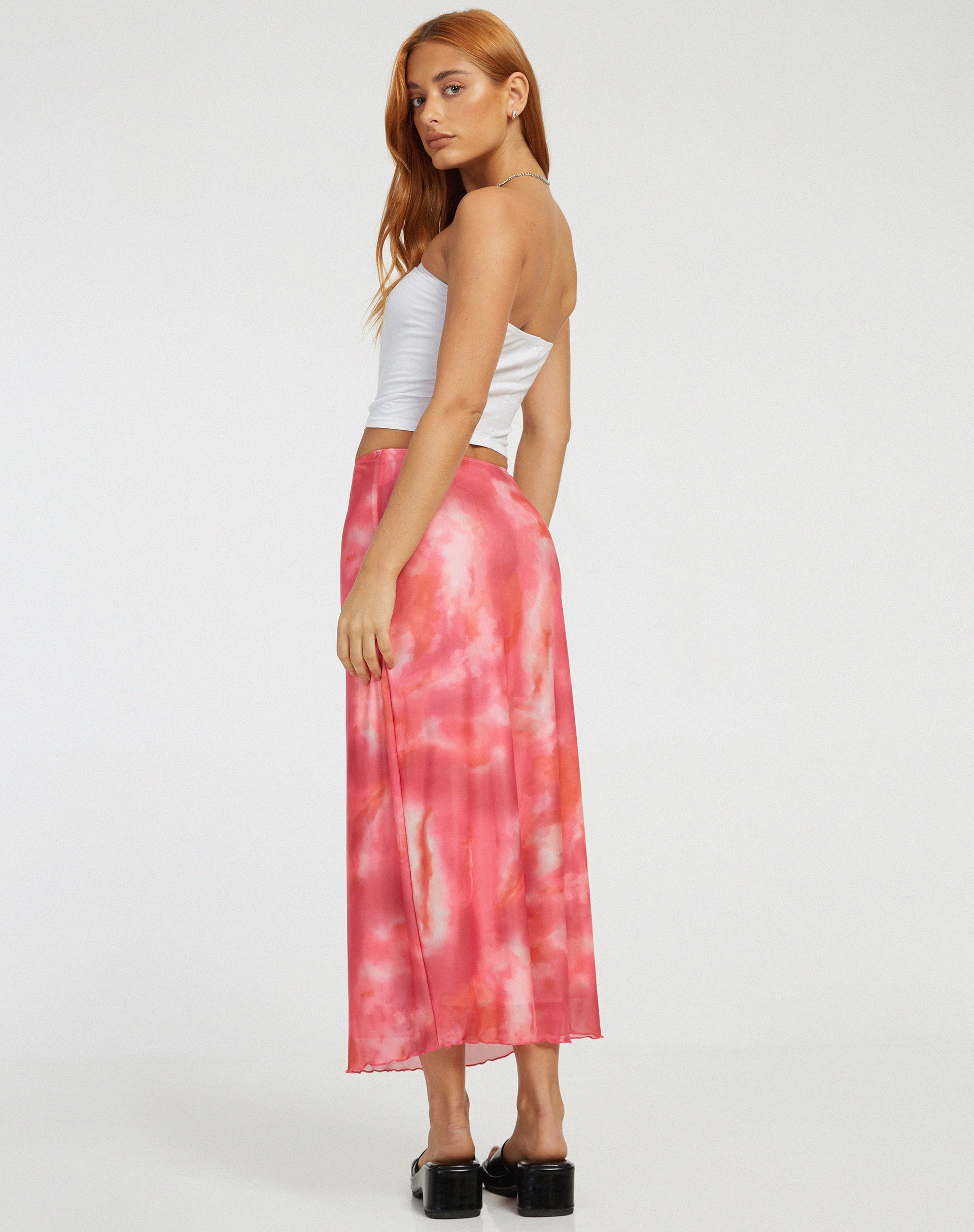 image of Lassie Maxi Skirt in Abstract Blurred Pink