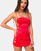 Image of Laticia Mini Dress in Satin Red