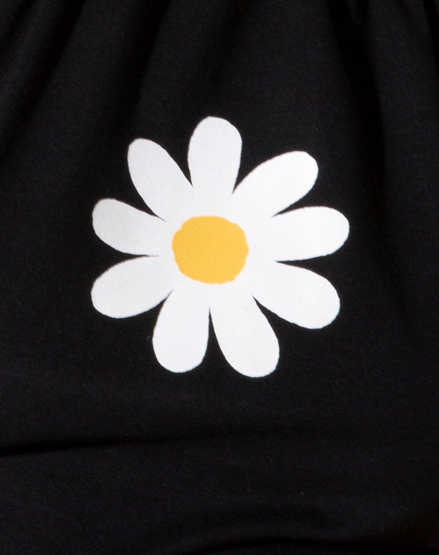 Image of Lean Crop Top in Black Daisy Placement