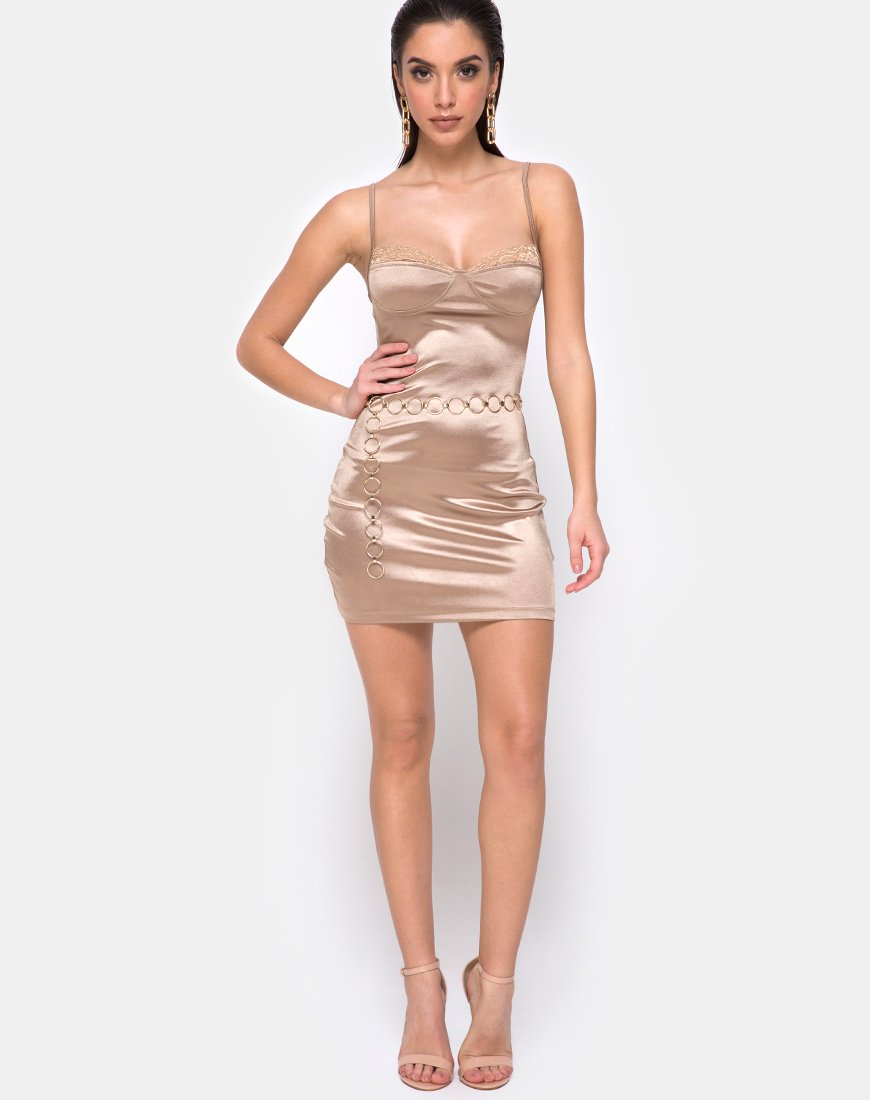 Image of Lesty Bodycon Dress in Gold
