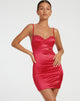 image of Lesty Mini Dress in Red with Red Lace