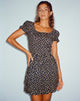 image of Lilibeth Mini Dress in Ditsy Floral Bronze