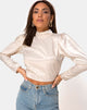 Image of Lona Longsleeve Top in Satin Cream