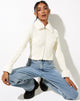 Image of Loria Fur Cardigan in Ivory