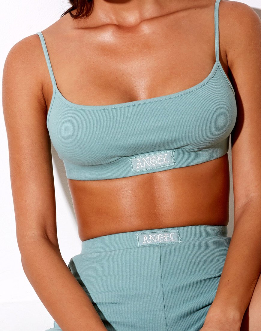 Image of Esme Bralet in Seafoam with White Angel Embro