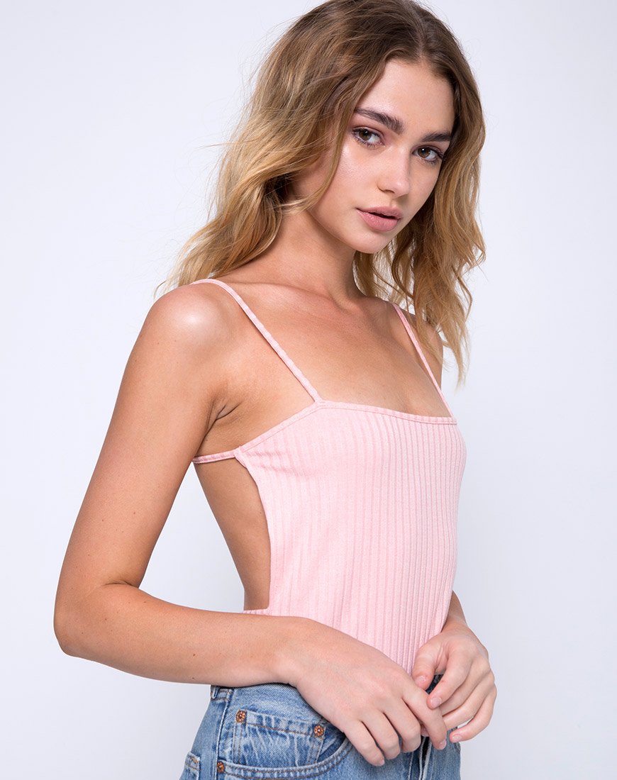 Image of Lucia Bodice in Ribbed Blush