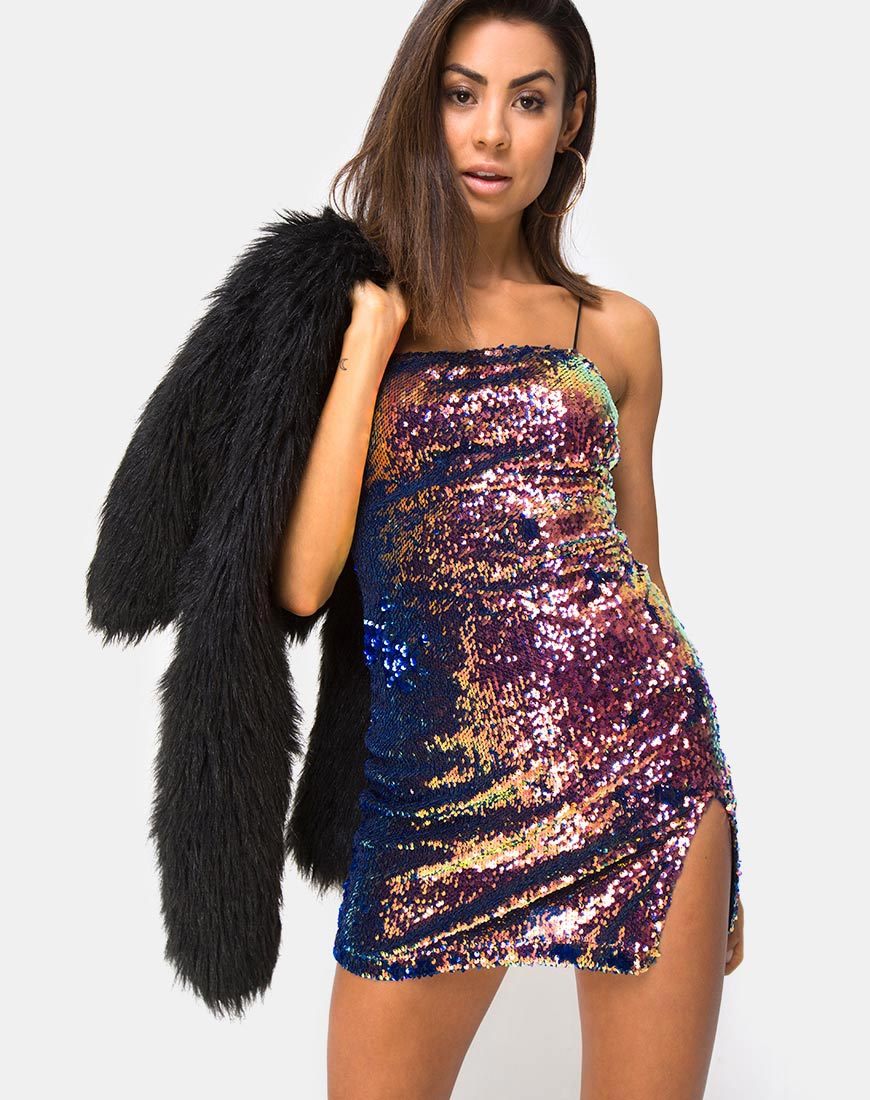Image of Lucky Mini Dress in Dragon Fruit Sequin