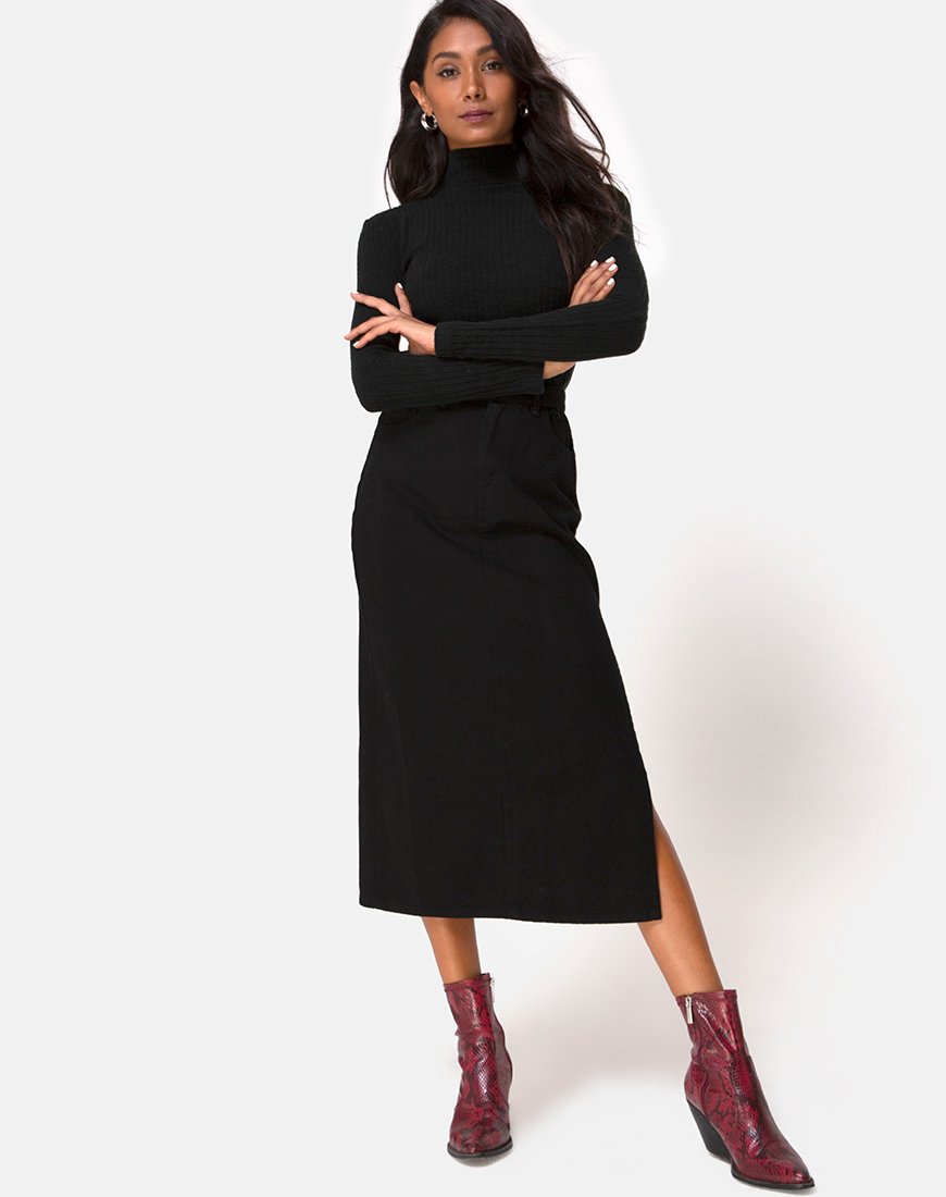 Image of Lyra Midi Skirt in Black