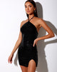 Image of Malida Mini Dress in Drape Sequin Black