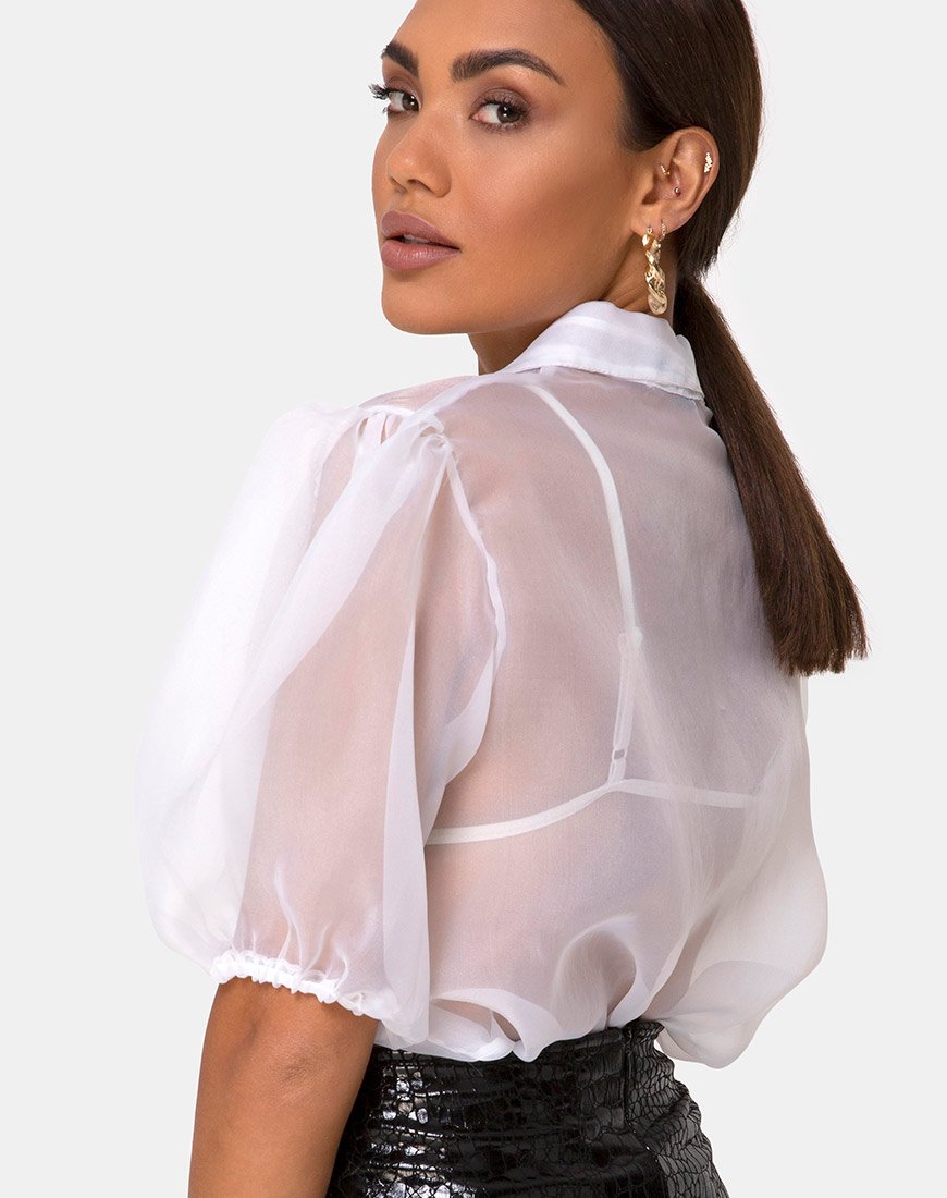 Image of Maloney Blouse in Organza White