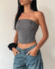 image of Manaf Belt Detail Corset Top in Tailoring Charcoal