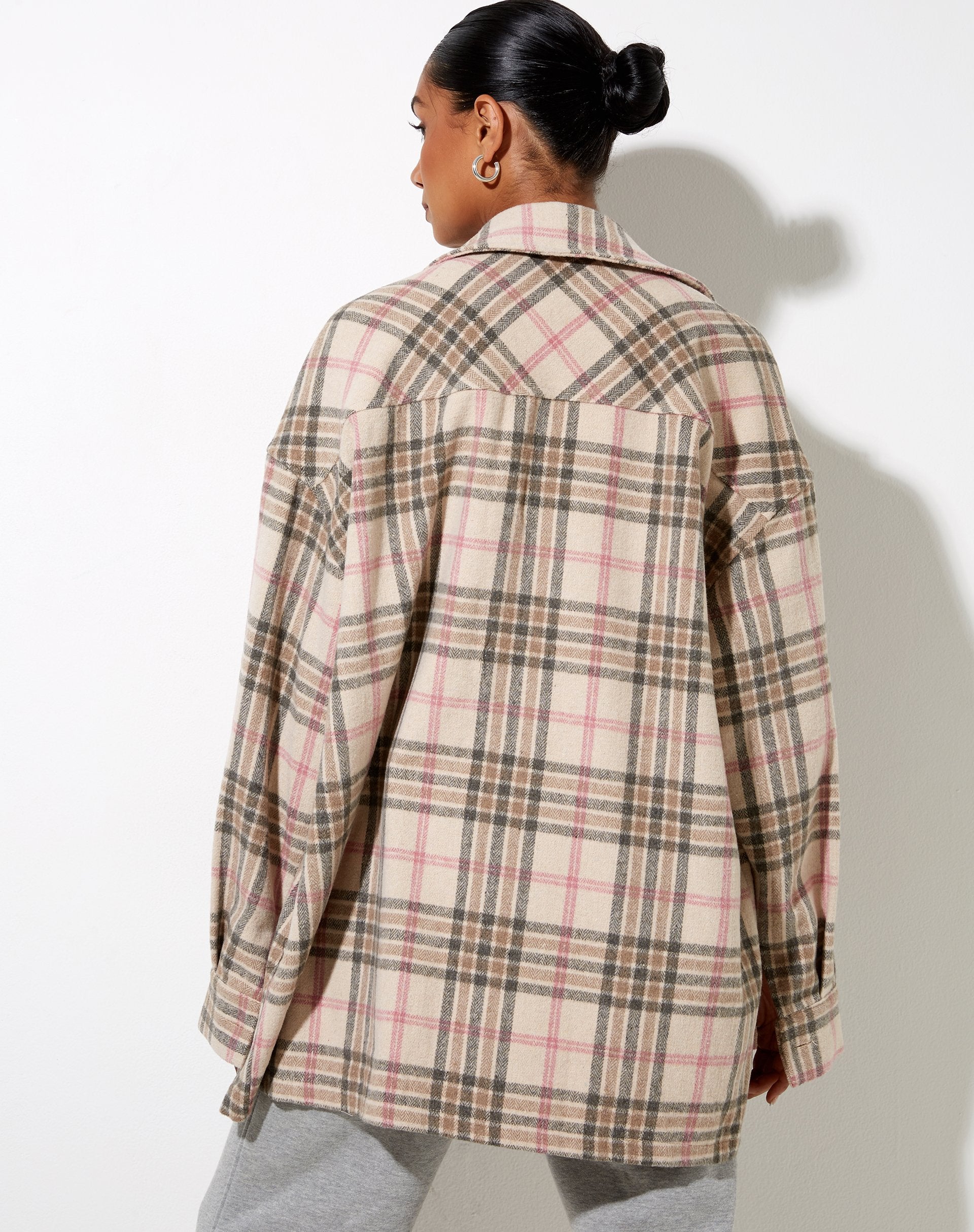 Image of Marcel Shirt in Big Check Pink White Tan