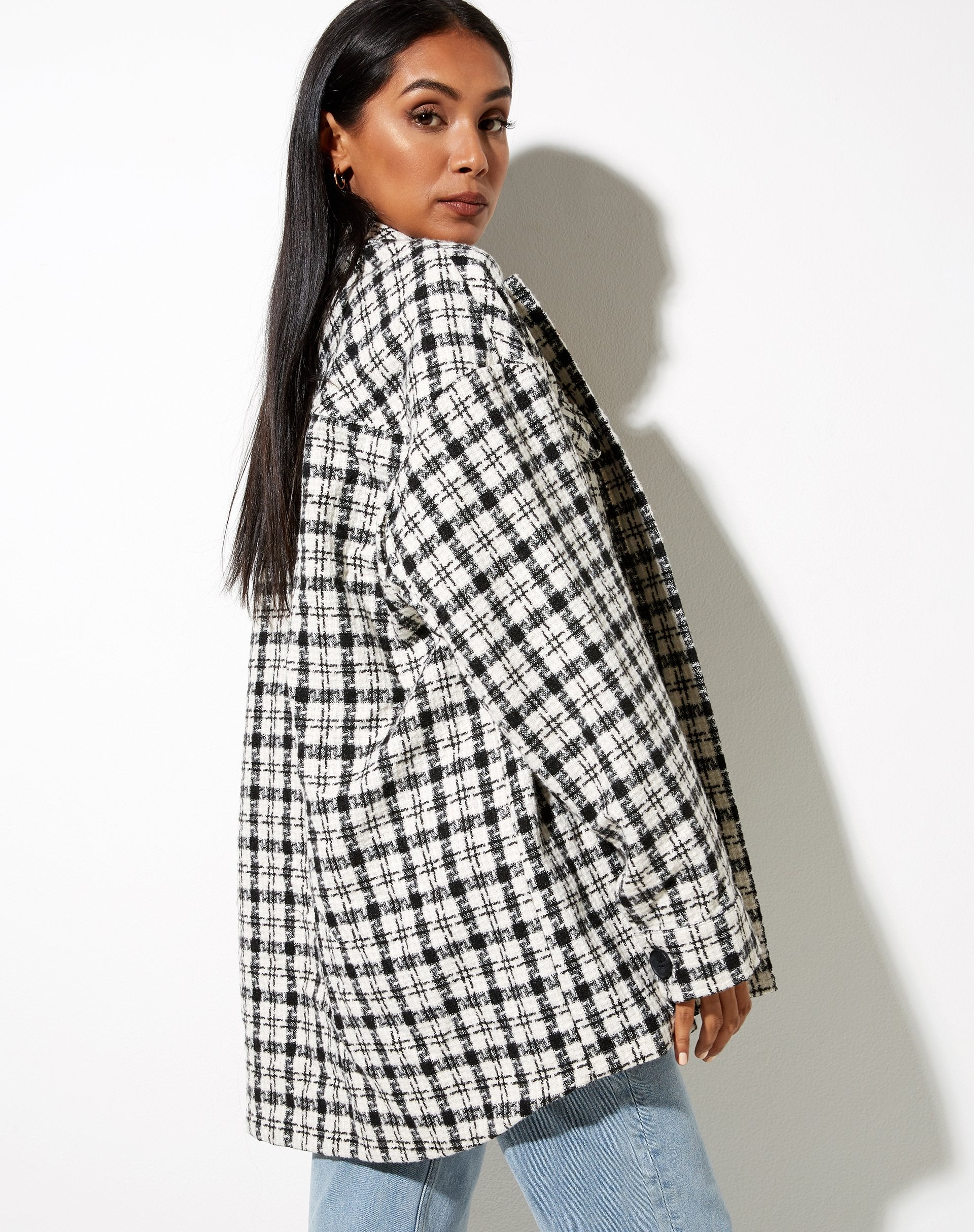 Image of Marcella Shirt in Black and White Check
