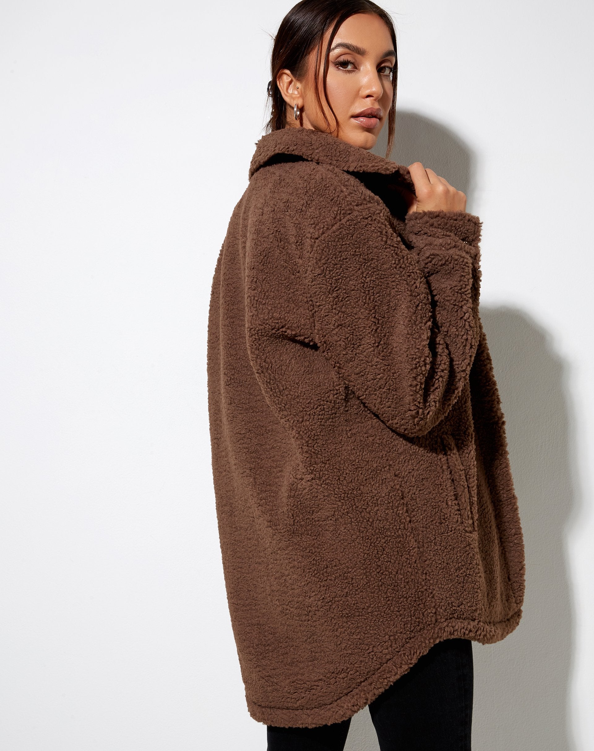 Image of Marcella Shirt in Borg Charcoal Grey