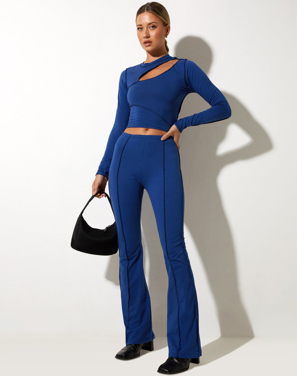 Tais Flared Trouser in Lycra Dazzling Blue