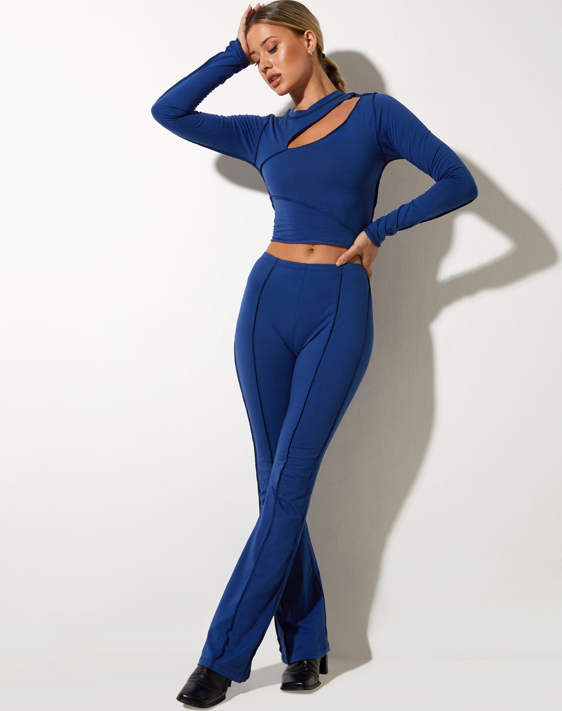 image of Tais Flared Trouser in Lycra Dazzling Blue