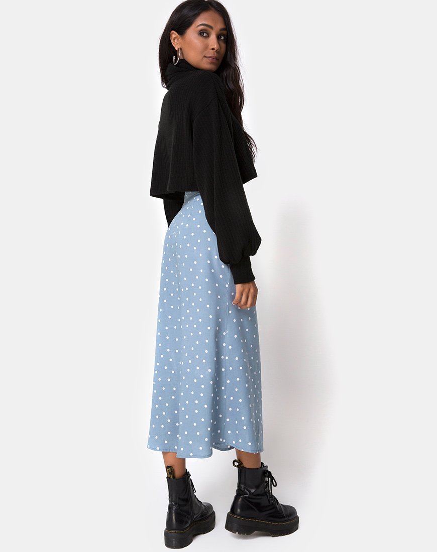Image of Marni Midi Skirt in Skater Polka Blue