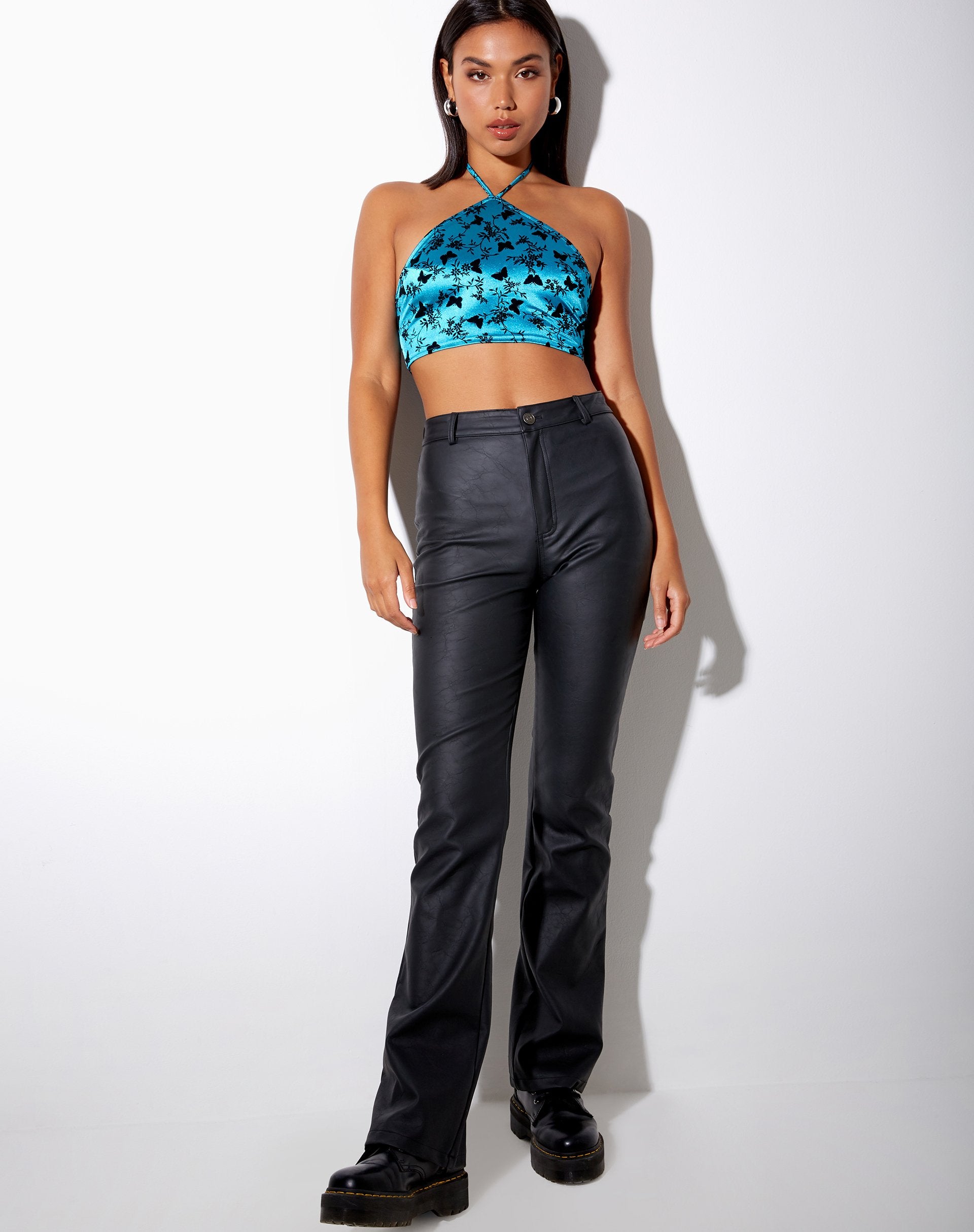 Image of Maudy Crop Top in Butterfly Bloom Blue