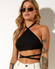 Image of Maura Crop Top in Tailoring Black