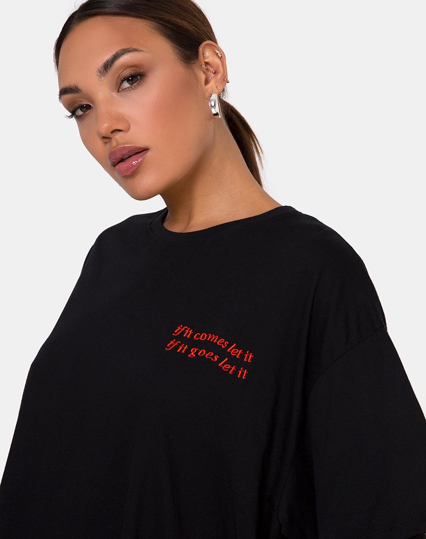 Image of Maxi Tee in Charcoal If It Comes Let It