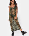 Image of Maxine Maxi Dress in Lime Animal Flock