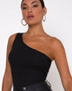 Image of Medi One Shoulder Top in Black