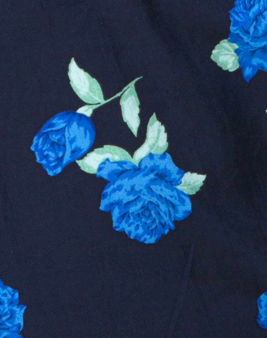 Image of Medina Slip Dress in Midnight Blue Rose