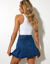 Image of Milana Kilt Skirt in Denim Blue