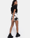 Image of Mini Broomy Skirt in Mono Tie Dye Black and White