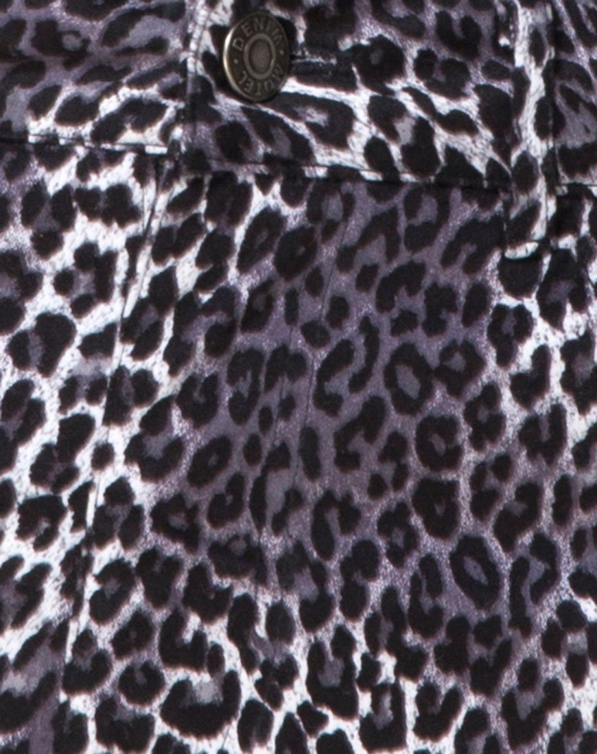 Image of Broomy Skirt in Grey Rar Leopard Print