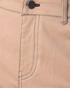 Image of Mini Broomy Skirt in Tan with Black Stitch