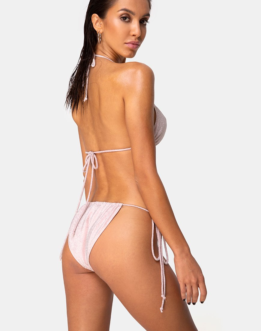 Image of Mone Bottom Bikini in Glitter Pink