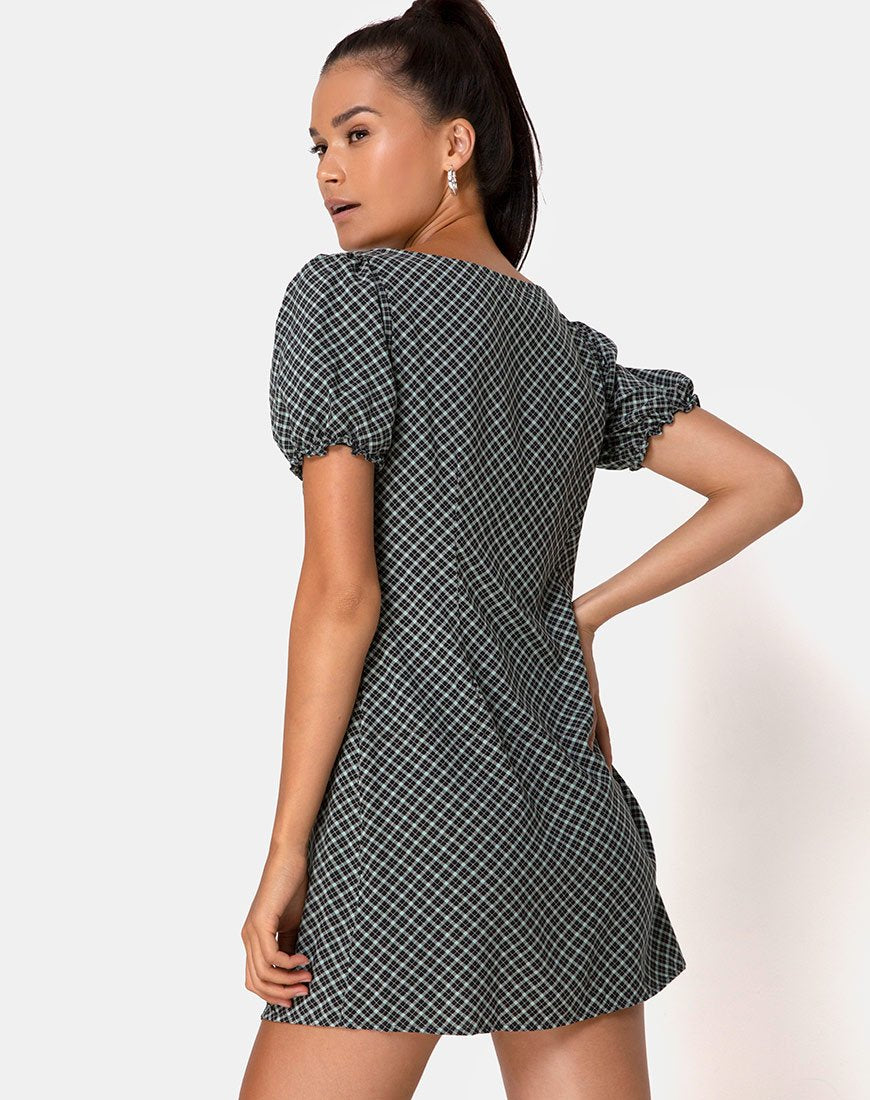 Image of Montero Mini Dress in Check it Out Green