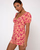 Image of Mora Playsuit in Dark Wild Flower Cantaloupe