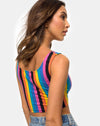 Image of Mucell Crop Top in New Vertical Mixed Stripe