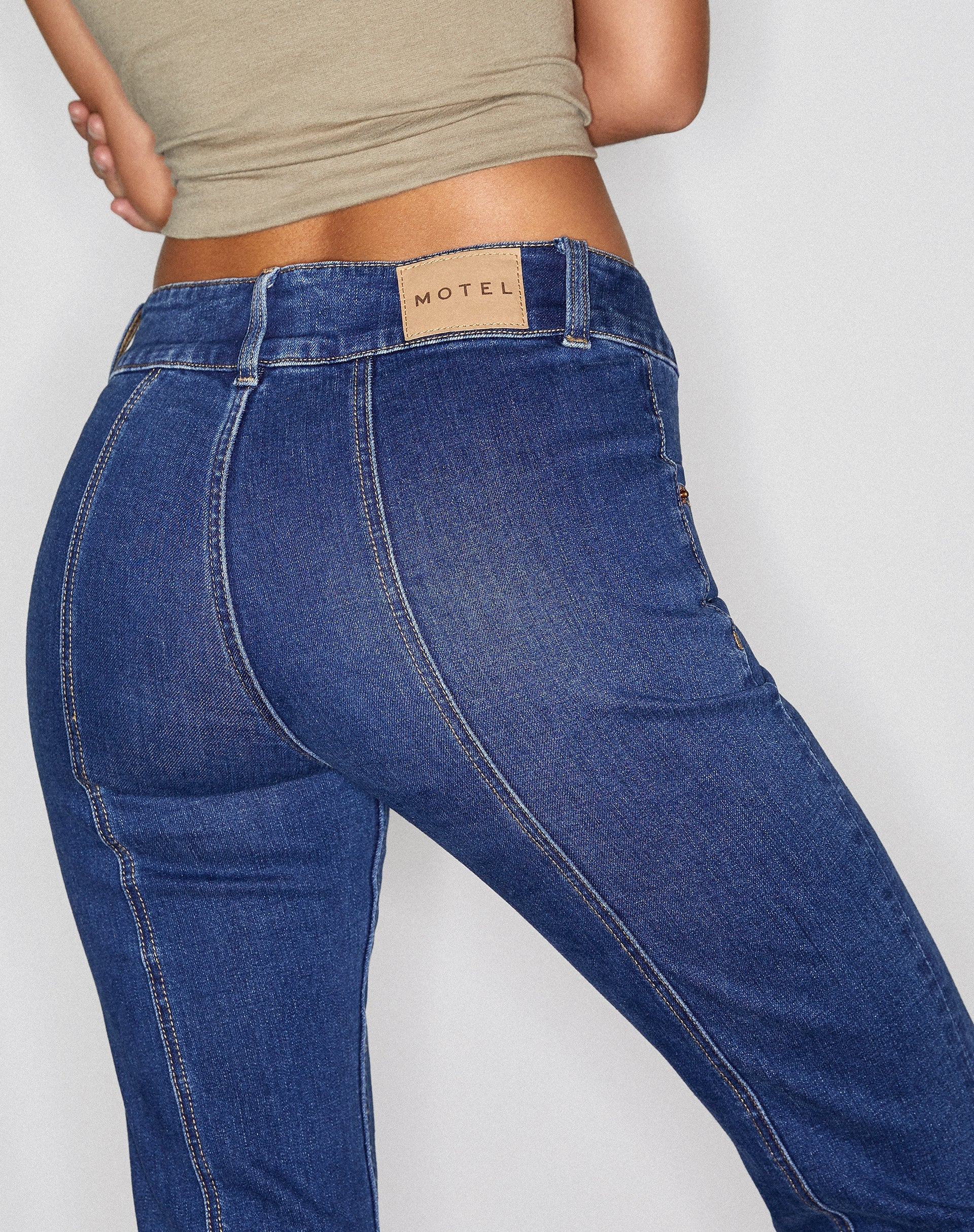 image of Low Rise Seam Jeans in 90's Indigo